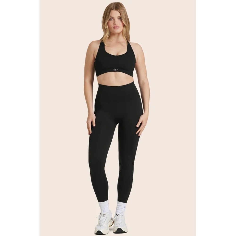 Set Active Sculptflex Leggings Onyx Black High Waisted Seamless Small